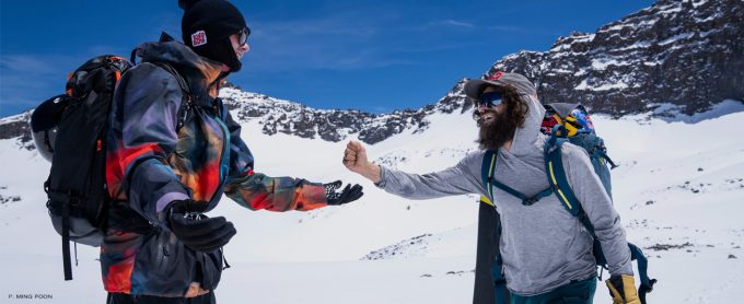 Nick Russell and Kevin Jones celebrate a perfect day in the Sierras. Photo: Ming Poon
