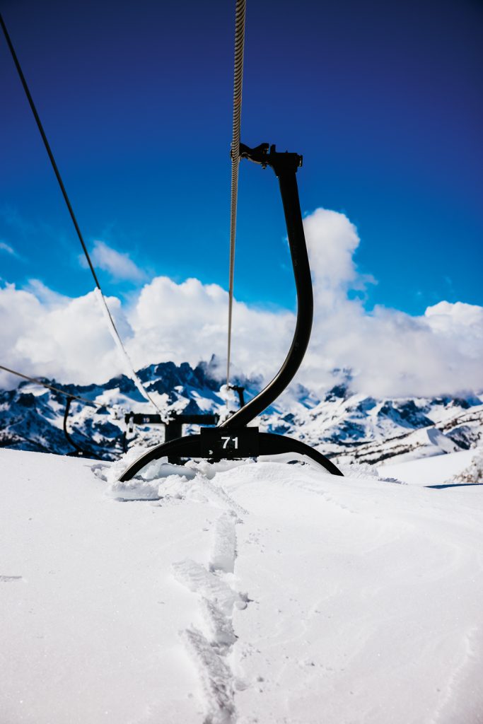 Chair 14—one of the three lifts that accesses the top of Mammoth Mountain